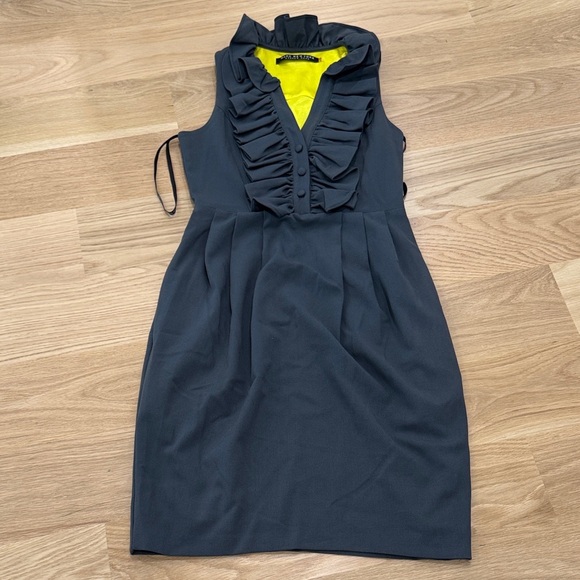 Marc New York Gray Midi Dress with Yellow Accents - Picture 1 of 5